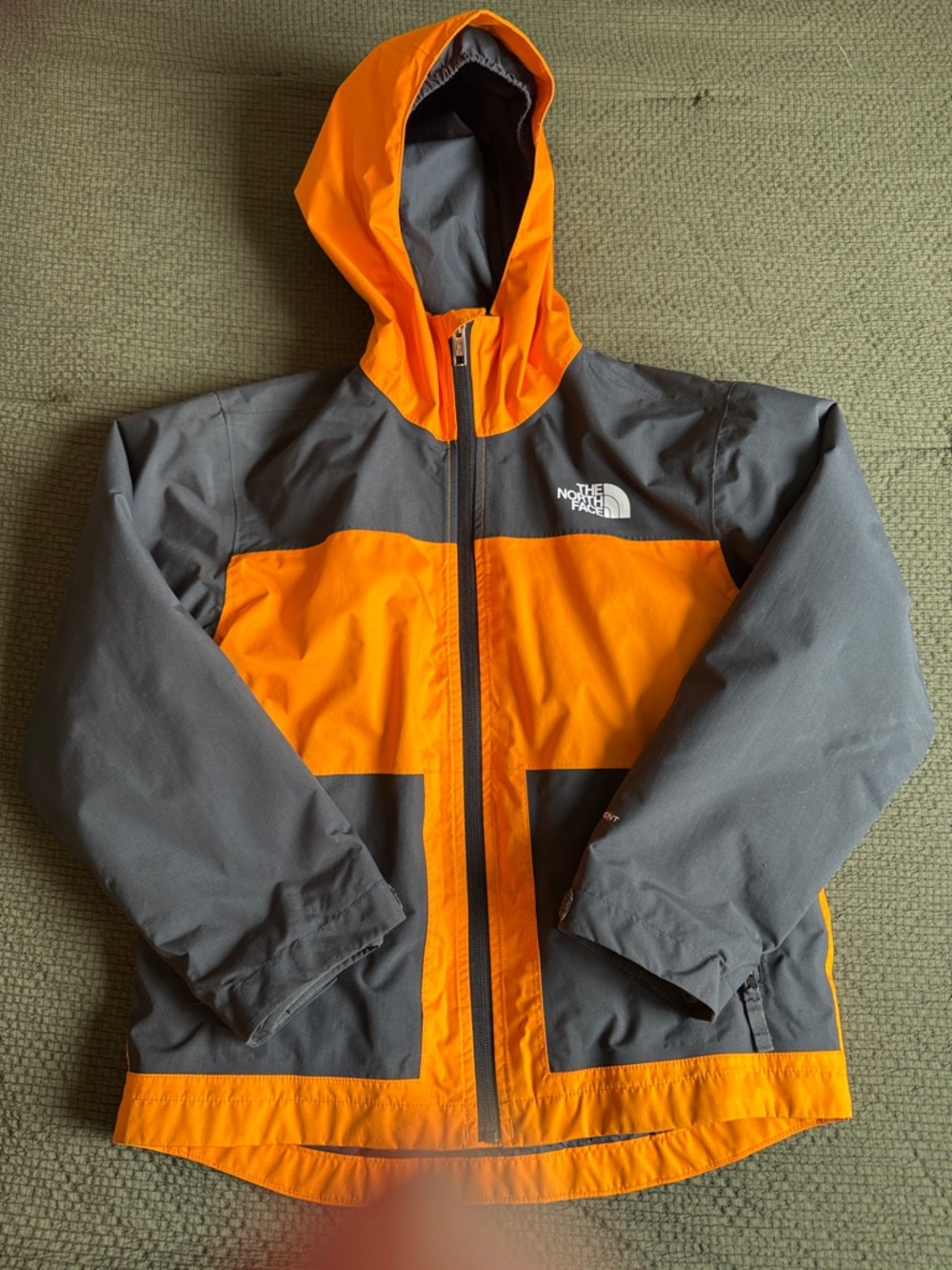The North Face Orange & Gray Two-Tone Hooded Shell Jacket